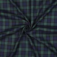 אריג משבצות טארטן גווני כחול כהה וירוק