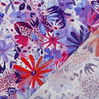 אריג ויסקוזה ECOVERO דפוס פרחים סוריאליסטי גווני סגול נרידה הנסן