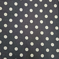 טריקו ויסקוזה דפוס נקודות לבן על רקע שחור