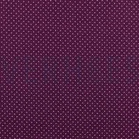 אריג כותנה סגול נקודות סיכה לבן