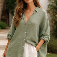 2 מטר אריג דמוי פשתן צבע ירוק זית