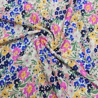 טריקו ויסקוזה חגיגת הפרחים בגווני סגול כחול וורוד