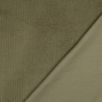 אריג קורדרוי מכובס פס רחב צבע ירוק זית