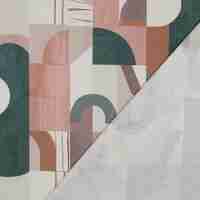 אריג קנבס דפוס דיגיטלי צורות גאומטריות בגוונים חמים