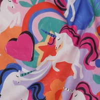 אריג כותנה דפוס דיגיטלי חדי קרן צבעוניים