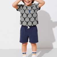 טריקו כותנה דפוס מר שריר על רקע אפור