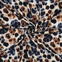אריג ויסקוזה סטן דפוס מנומר דיגיטלי גווני חום
