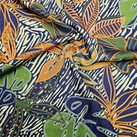 אריג ויסקוזה דפוס עלים טרופיים