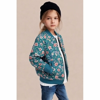 פרנץ טרי דפוס פרחים דיגיטלי על רקע ירוק אוקיינוס