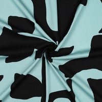 אריג ויסקוזה לייקרה דפוס אמורפי גווני מנטה שחור