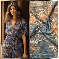 אריג שיפון דפוס בוהו גווני חום