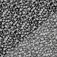 אריג ויסקוזה דפוס פרחים קטנים גווני שחור לבן דגם חן