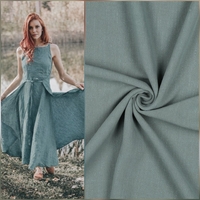 אריג פשתן ויסקוזה מכובס צבע ירוק מעושן