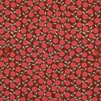 אריג כותנה דפוס פריחה כפרית בגוונים חמים