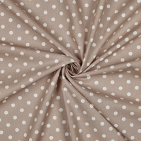 אריג כותנה נקודות לבן על רקע בז