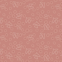 בד פוטר דפוס ציפורים עדין על רקע סלמון בהיר