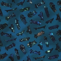 טריקו כותנה דפוס סקטים דיגיטלי רקע כחול