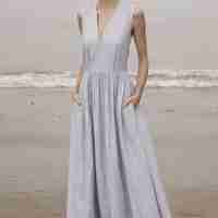 אריג כותנה פפיטה אפור לבן