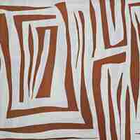 אריג פשתן ויסקוזה דפוס אמורפי בגווני חום ולבן