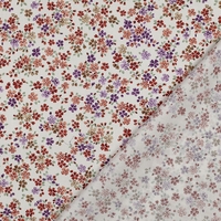 אריג כותנה דפוס פריחה אורבנית על רקע לבן חם