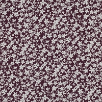 אריג ויסקוזה דפוס פרחים קטנים על רקע בורדו דגם חן