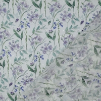 אריג ויסקוזה נופים דפוס פרחים ועלים דיגיטלי