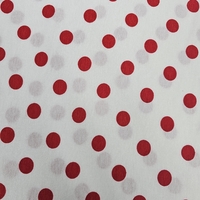 טריקו ויסקוזה דפוס נקודות אדומות על רקע לבן