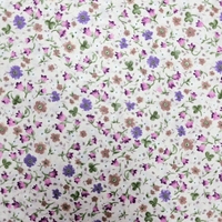 אריג כותנה דפוס פרחים קטנים על רקע שמנת דגם שני