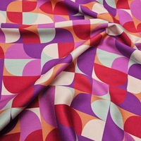 אריג ויסקוזה דפוס גאומטרי גווני סגול בורדו דגם שרה