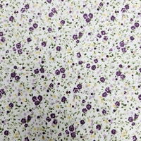 אריג כותנה פרחים קטנים בגווני סגול דגם שרון