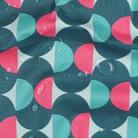 אריג כותנה עמיד במים דפוס אבסטרקטי גווני פטרול ומנטה