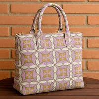 אריג קנבס דפוס פרחים אבסטרקטי גווני ירוק וסגול רך דגם קלודין