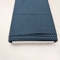 אריג כותנה דפוס נקודות סיכה על רקע פטרול