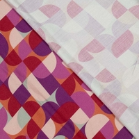 אריג ויסקוזה דפוס גאומטרי גווני סגול בורדו דגם שרה