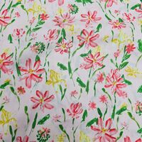 אריג כותנה דפוס גן פורח בורוד