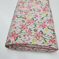 אריג כותנה דפוס גן פורח בורוד