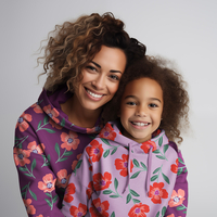 בד פוטר פרחים מלבלבים על רקע סגול