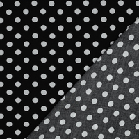 אריג ויסקוזה דפוס נקודות על רקע שחור