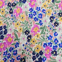 טריקו ויסקוזה חגיגת הפרחים בגווני סגול כחול וורוד