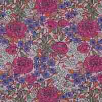 טריקו כותנה דפוס חגיגת הפרחים על רקע ורוד