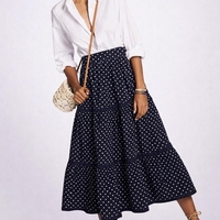 אריג כותנה נקודות לבן על רקע שחור