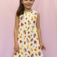 טריקו דפוס גלידות על רקע שמנת