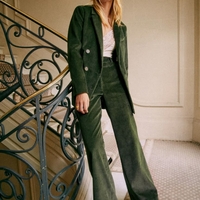 אריג קורדרוי מכובס פס רחב צבע ירוק האנטר