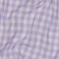 אריג כותנה דפוס משבצות לילך לבן