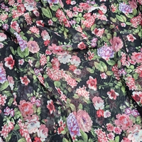 2 מטר רזיל פרחוני על רקע שחור