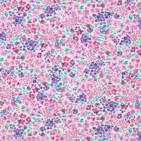 אריג כותנה דפוס פריחה מרהיבה על רקע לבן