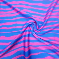 אריג ויסקוזה סטן דפוס פסים אסימטרים גווני קובלט פוקסיה