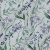 אריג ויסקוזה נופים דפוס פרחים ועלים דיגיטלי