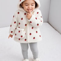 בוקלה טדי רקמת תותים על רקע לבן