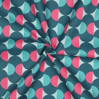 אריג כותנה עמיד במים דפוס אבסטרקטי גווני פטרול ומנטה